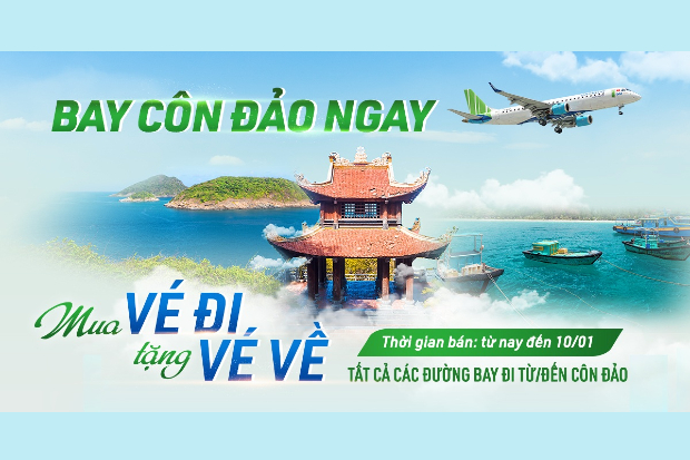 Bamboo Airways khuyến mãi “Mua Vé Đi Tặng Vé Về” các đường bay đến Côn Đảo