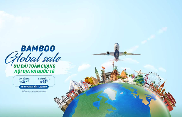 Ưu đãi toàn mạng bay nội địa và quốc tế từ Bamboo Airways